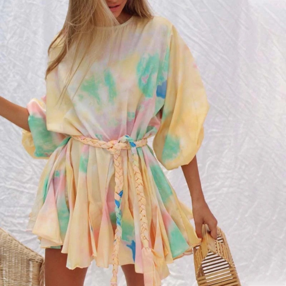 RHODE Multicolor Tie-Dye Mini Dress